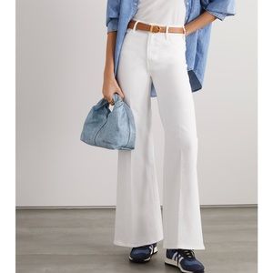MOTHER High Rise wide Leg White Jeans